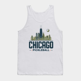 Pickleball Chicago Skyline Design Tank Top